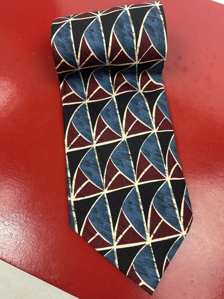 Corbata Watch It Para Hombre Clásica 100% Seda Hecha en Corea Abstracta Geométrica Foto 3 de 4