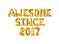 AWESOME SINCE 2017 Letter Number Balloon Banner - Birthday Party Decorations