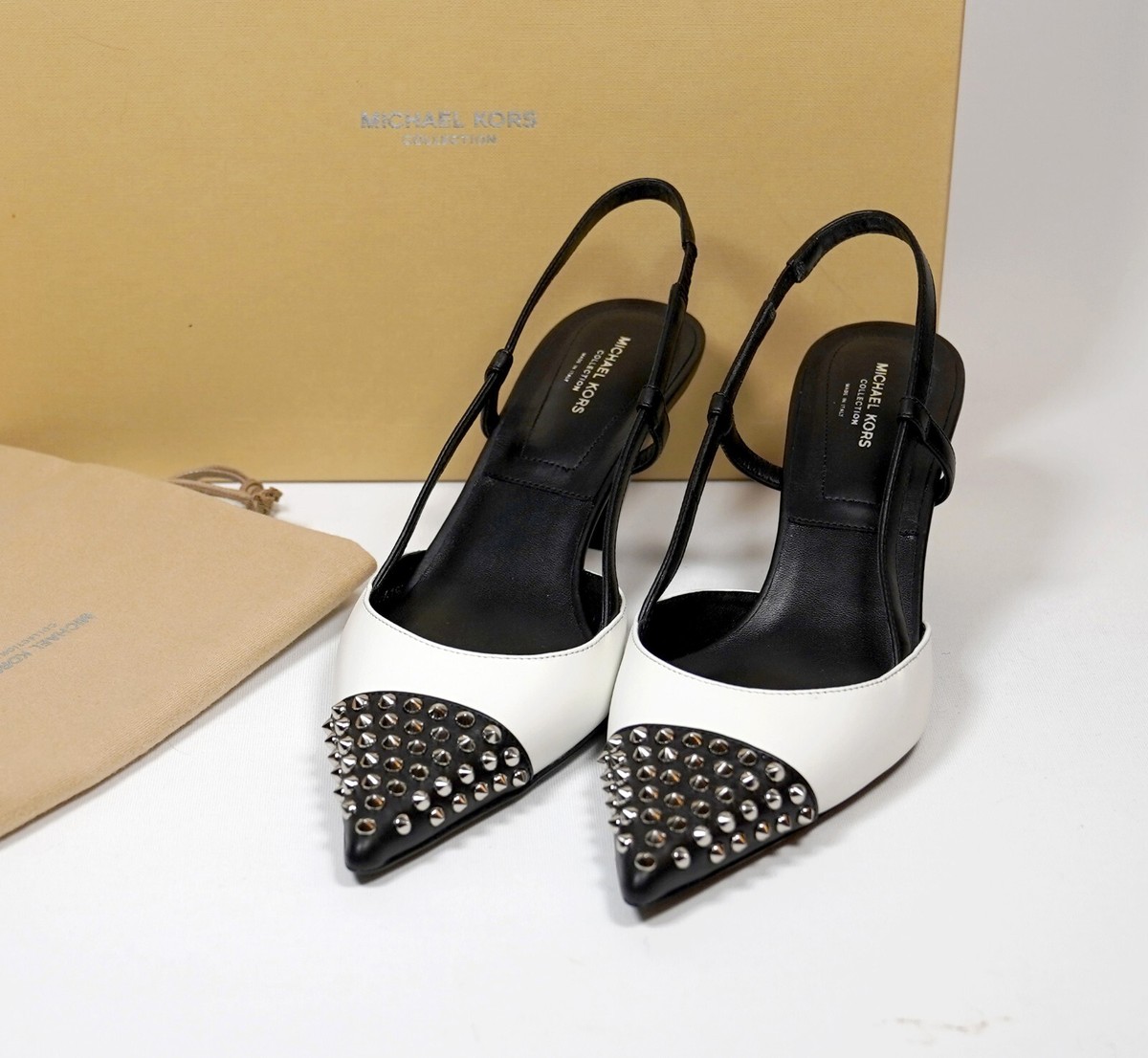 Michael Kors Collection Eloise Studded Black White Pump
