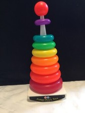 Vintage Fisher Price Giant Rock A Stack Plastic Stackable Ring Toy 740 PP39 
