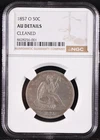 1857 O 50C Seated Liberty Half Dollar Silver NGC AU Details Cleaned