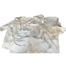 Vintage Victorian Edwardian Infant Baby Coat Dress Bonnet Lot Of 5 Baptism