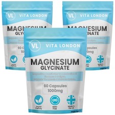 Magnesium Glycinate 1000mg 180 Capsules (Not Tablets Gummies) Fatigue Bone Sleep 0.07 per thousand milligrams