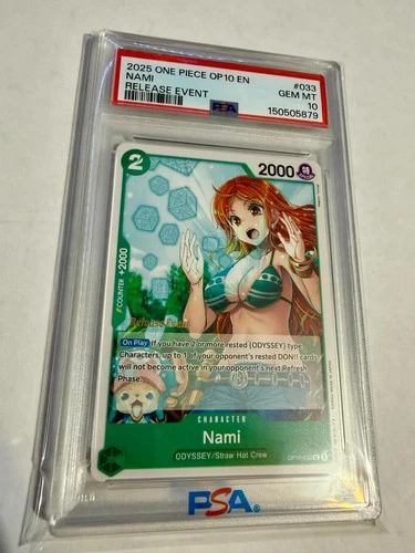 2025 One Piece Release Event Nami OP10-033 PSA 10 POP 8