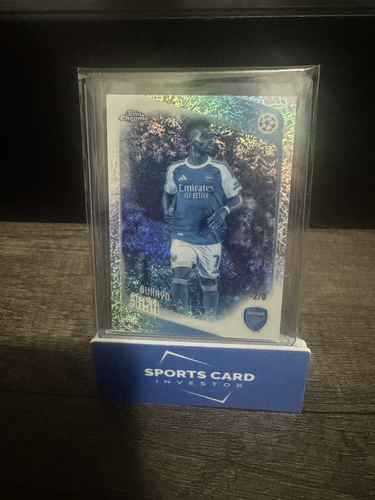 2025-26 Topps Chrome Premier League Bukayo Saka Negative Refractor Arsenal -2/0