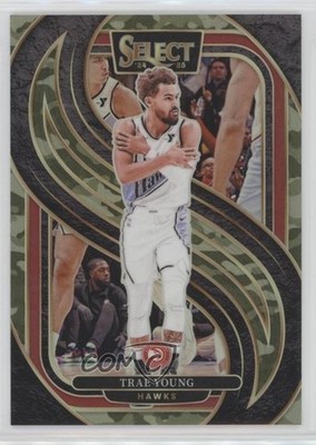 2024 Panini Select Premier Level Green Camo Prizm 114/125 Trae Young #123 0yk4