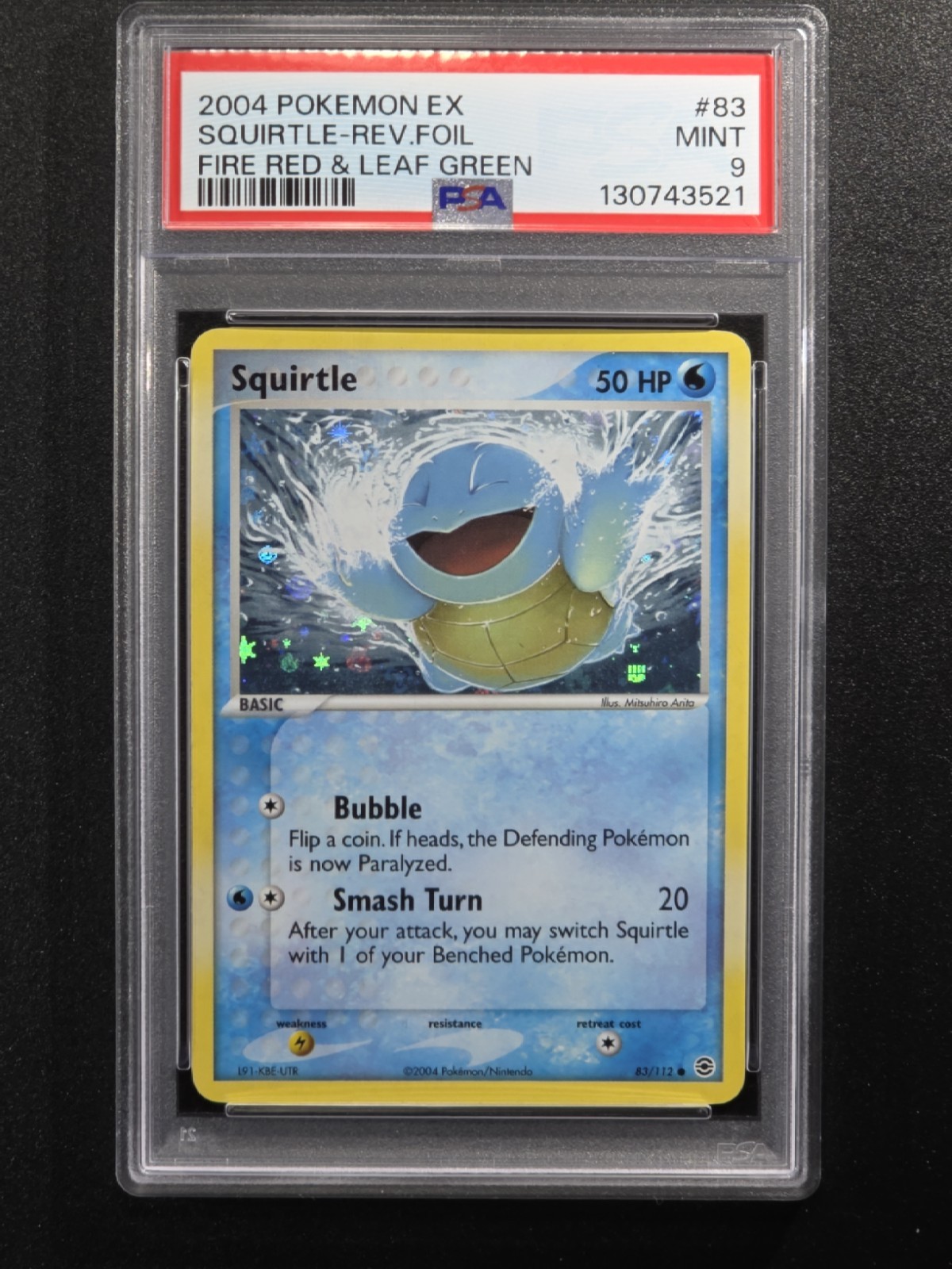 Squirtle 83/112 | EX FireRed & LeafGreen | Reverse Holo | PSA 9 Mint | Low Pop