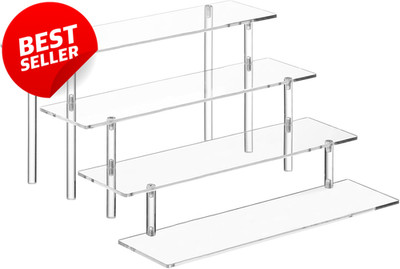 4 Tier Acrylic Perfume Organizer Stand, Clear Display Risers for Perfume, Cologn