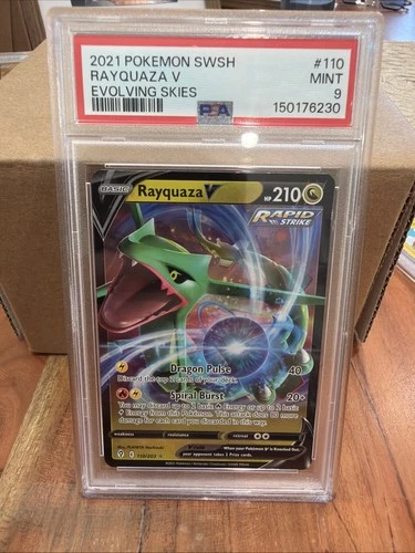 2021 POKEMON SWORD & SHIELD EVOLVING SKIES #110 RAYQUAZA V PSA 9