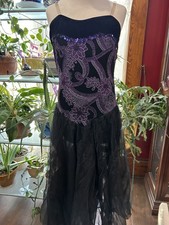 Wolff Fording Black Velour Purple Sequin Leotard Dance Costume Long Tutu A/S