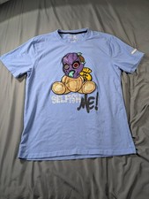 Camisa BKYS Para Hombres Grande Azul Egoísta Me Killer Oso de Peluche Bolsa de Dinero Camiseta Ropa de Calle