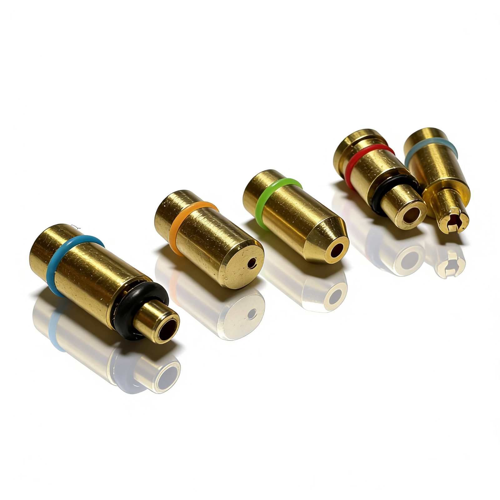 Gas Refill Adapters 5 In 1 Set Yellow/red/green/blue Caps