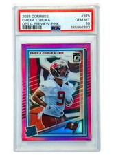 2025 Panini Donruss Emeka Egbuka RC #375 Optic Preview Pink PSA 10