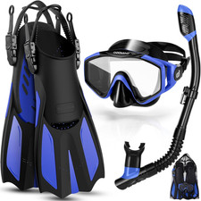 Snorkel Set, Adults Snorkeling Packages with Dry Top Diving Mask, Adjustable Swi