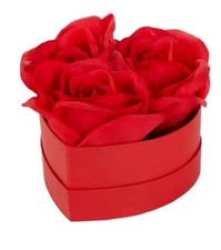 With Love Heart Shaped Box Red Roses Flower Valentines Gift 