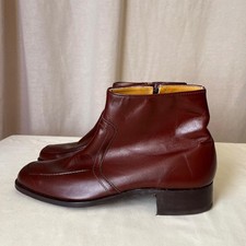 Vintage Walk-Over Vel-Flex Burgundy Leather Ankle Boots Men's 10.5 D