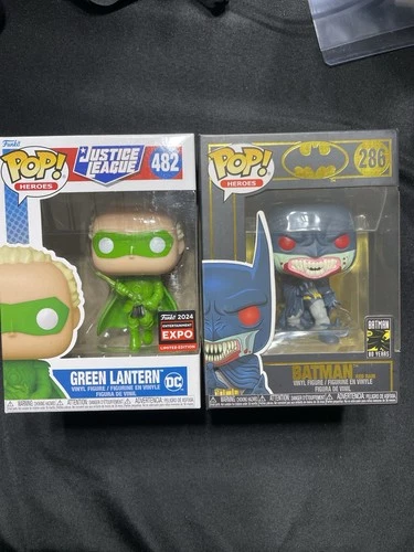 Funko Pop Lot DC Heroes Batman Red Rain & Green Lantern Expo #286 #482