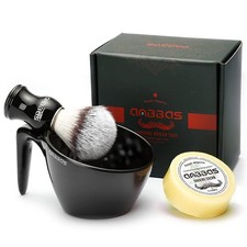 Faux Badger Bristles Shaving Brush with Food-Melamine POP Mug for Lathering a...