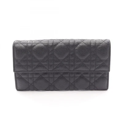 Christian Dior Canage Bifold Long Wallet Geldbörse Leder Schwarz Gebraucht... - Bild 1 von 4