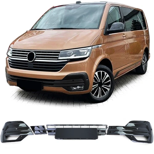 Mascherine fendinebbia nero lucido per VW T6.1 Bus Transporter dal 19 - Foto 1 di 5