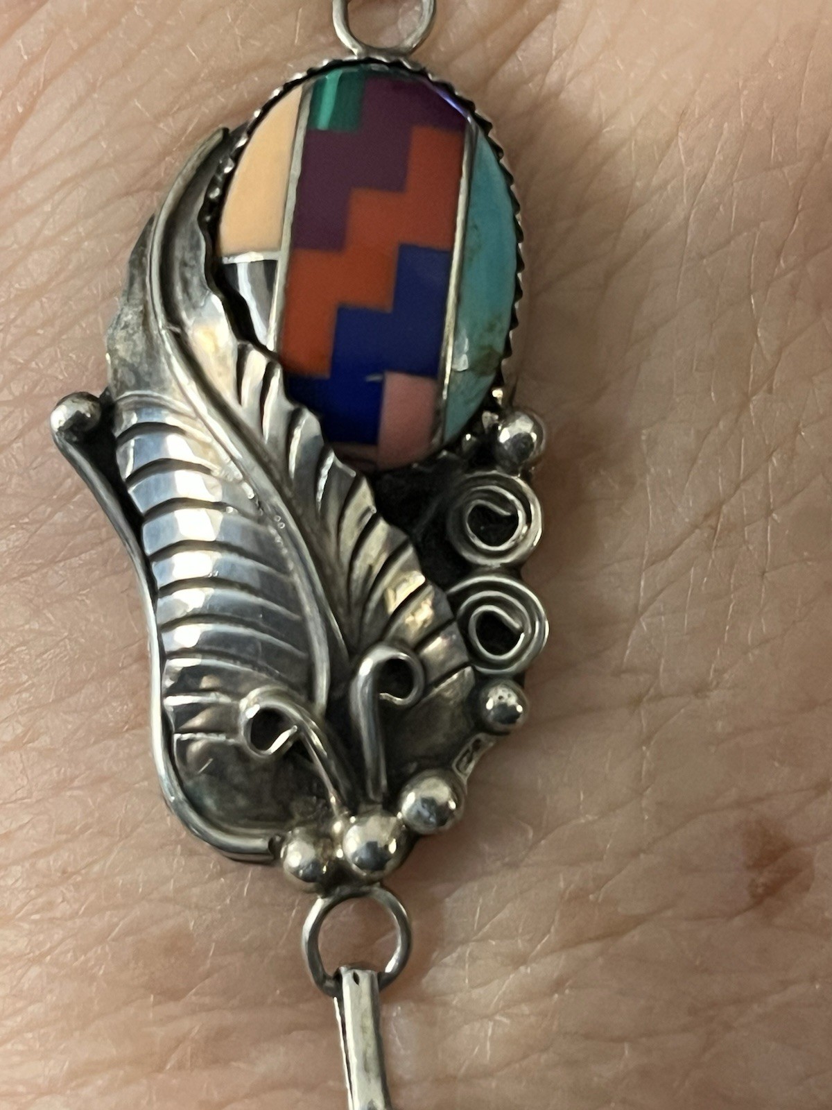 H Signed Native American Slave Cuff Bracelet Vint… - image 12