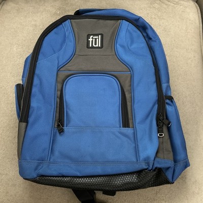 FUL UNISEX MULTI POCKET HIKING CASUAL LAPTOP BACKPACK BOOK BAG BLUE