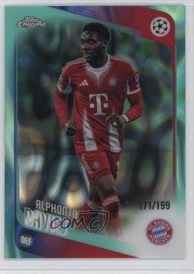 2025 Chrome UEFA Club Competitions Aqua Lava Refractor /199 Alphonso Davies 06or