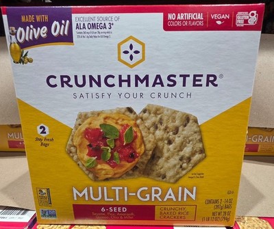 Crunchmaster Multi-Grain Crackers 6 Seed Gluten Free Vegan 28oz 2 Pack Bags