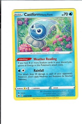 Castform Rainy Form 033/198 Common Chilling Reign Pokemon Near Mint