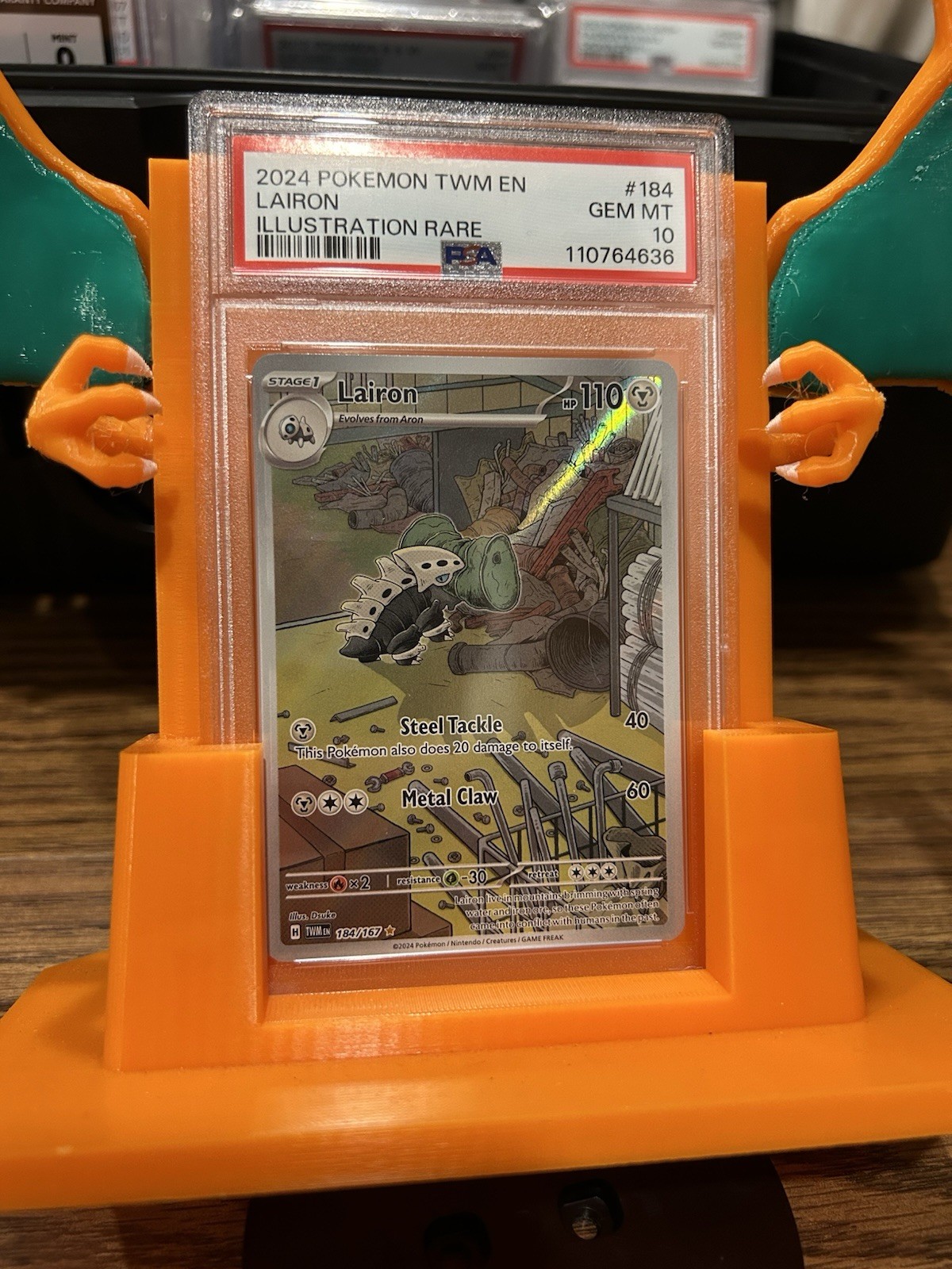 Pokemon TCG Twilight Masquerade Lairon Card 184/167 PSA 10 Gem Mint