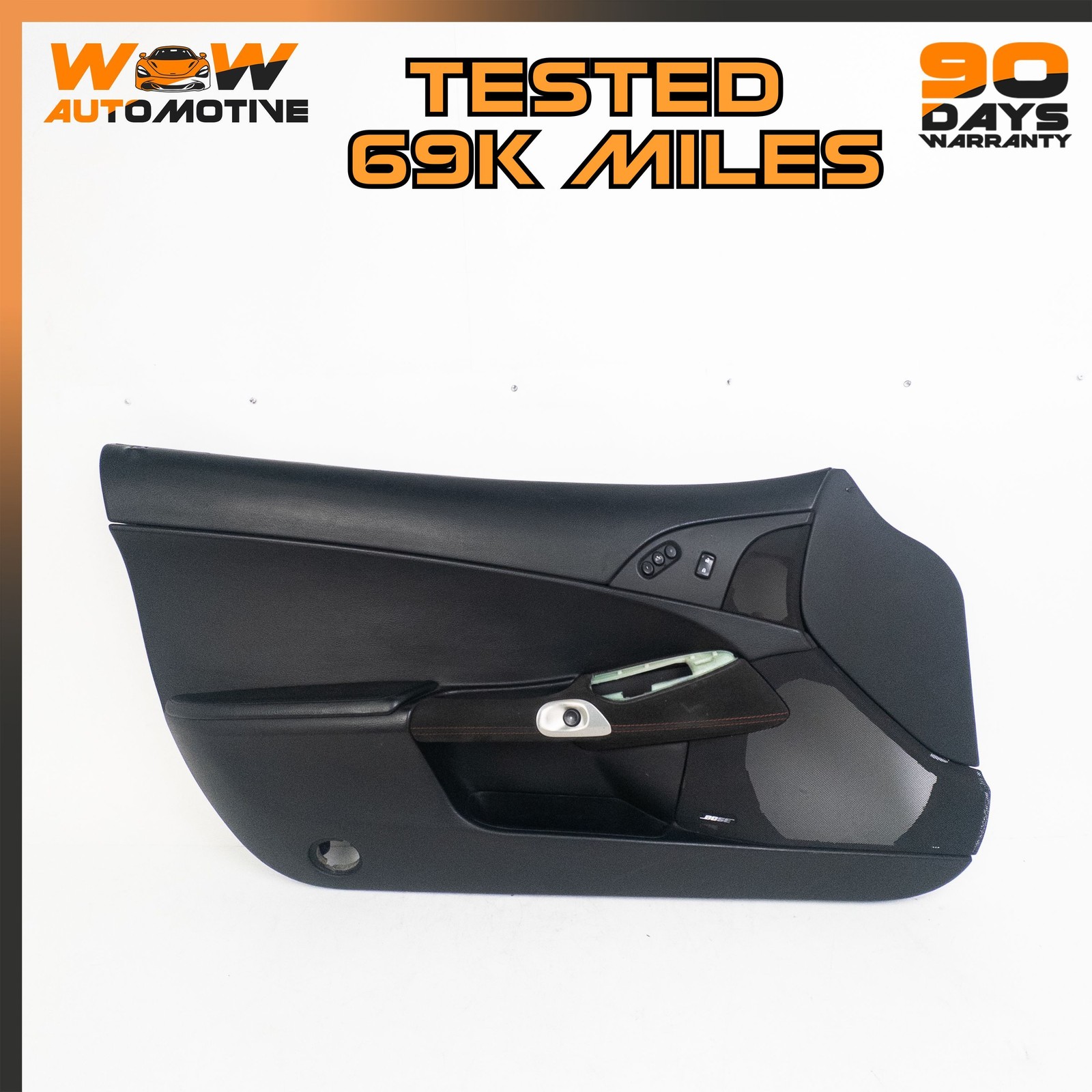 09-13 CHEVROLET CORVETTE C6 FRONT LEFT DRIVER SIDE INTERIOR DOOR PANEL BLACK OEM