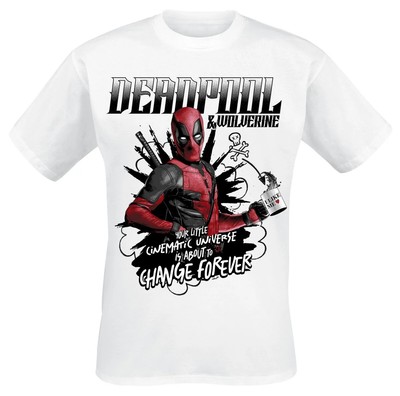 Deadpool T-Shirt Herren Change Forever weiß Fan-Merch, Filme,  Superhelden