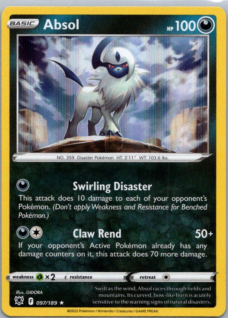 Pokemon TCG Absol 097/189 Astral Radiance Holo NM
