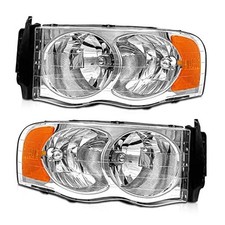Headlight Assembly for 2002 2003 A-Chrome Housing Amber Reflector Clear Lens