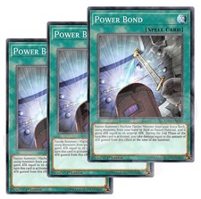 Yugioh - Power Bond x 3 - 1st Edition LP - Plus Free Holographic Card