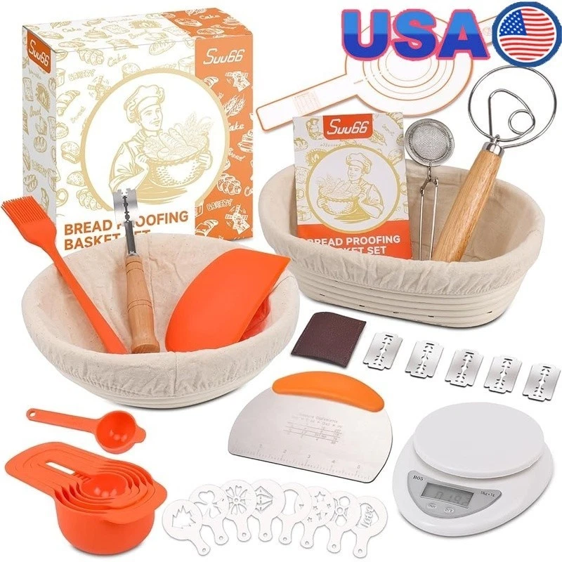 Sourdough Starter Kit Complete Bread Making Tools Measuring Set Dough Whisk New
