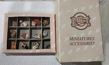 Vintage New Old Stock Falcon Dollhouse Miniature Christmas 12 Ornaments in Box 