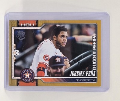 2026 Topps Series 1 Celebration Jeremy Pena Dugout Peeks Gold /50 Houston Astros