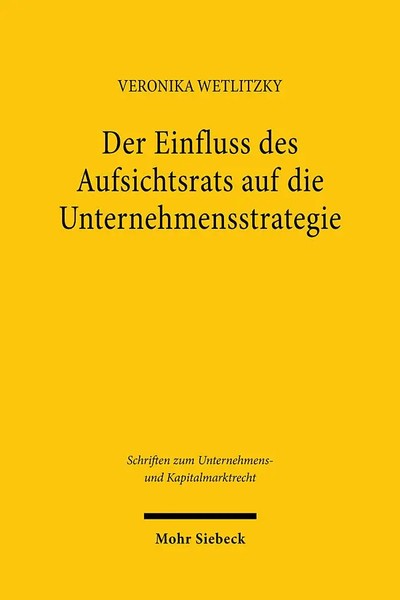 Veronika Wetlitzky | Der Einfluss Des Aufsichtsrats Auf Die...-image