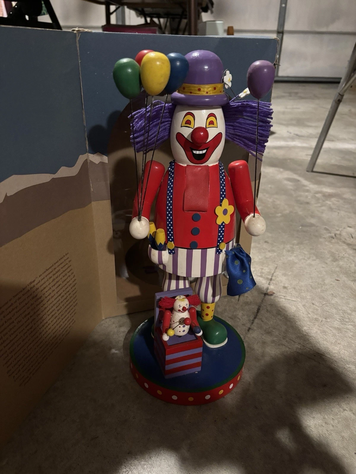 Vintage Clown Nutcracker Buster The Clown Snow Village Circus 1994 OrigBox RARE