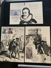 FRANCE 1969. 3 FDC POSTCARDS HISTORY OF FRANCE.