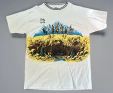 Vintage NEW Cal Cru Native American Tee Men’s XL Cody Wyoming Textures Short Slv