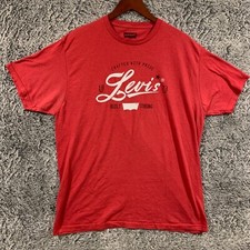 Levis Red Spellout Cotton Short Sleeve T Shirt Mens XL
