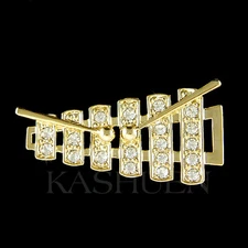 ~Xylophone~ Marimba made with Swarovski Crystal Bell Kit percussion Music Brooch