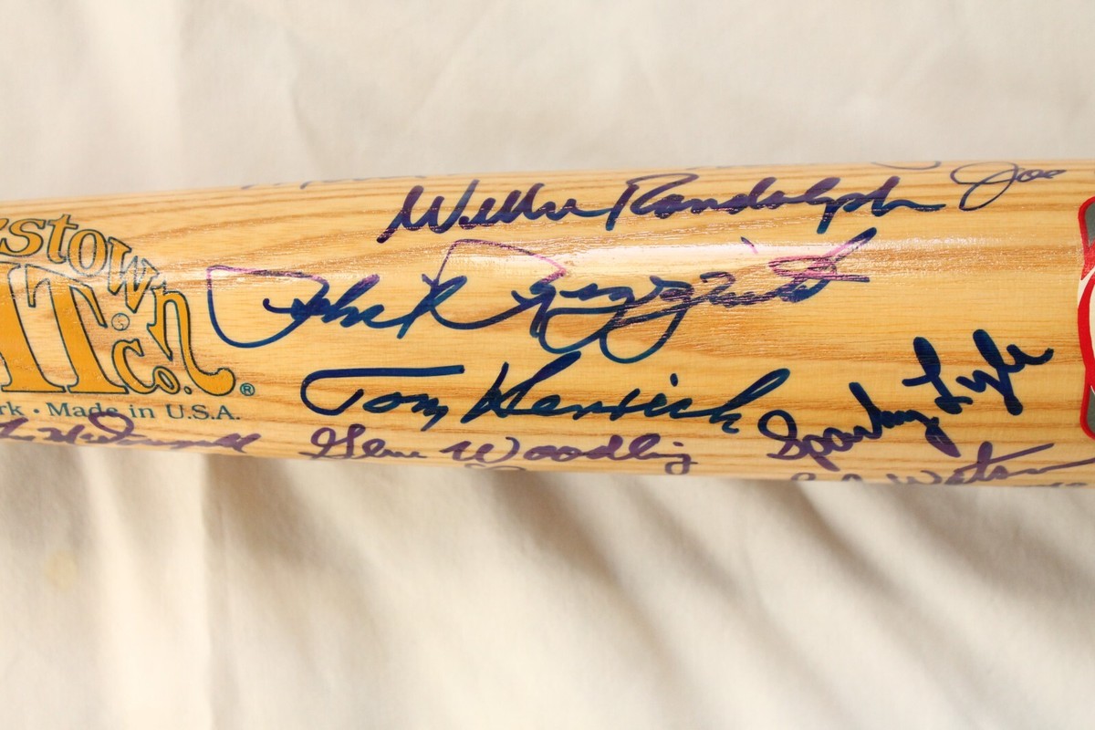 New York Yankees Signed 30 Sigs Legends Cooperstown Bat JSA