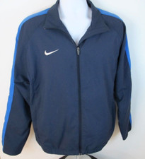 Men's Large Nike Full Zip Blue Color Block Embroidered Logo Jacket