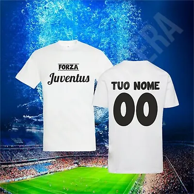 comprare T-Shirt Uomo Bambino Forza Juventus Squadra Serie A Personalizzata Calcio Regalo