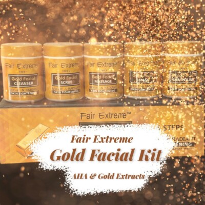 Fair Extreme GOLD FACIAL KIT  Bright & Radiant Skin 5 steps 250g each 