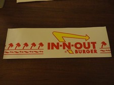 IN-N-OUT BURGER BUMPER STICKER AND EMPLOYEE HAT. NEW