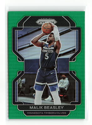 MALIK BEASLEY #98 2021-22 PANINI PRIZM TIMBERWOLVES GREEN
